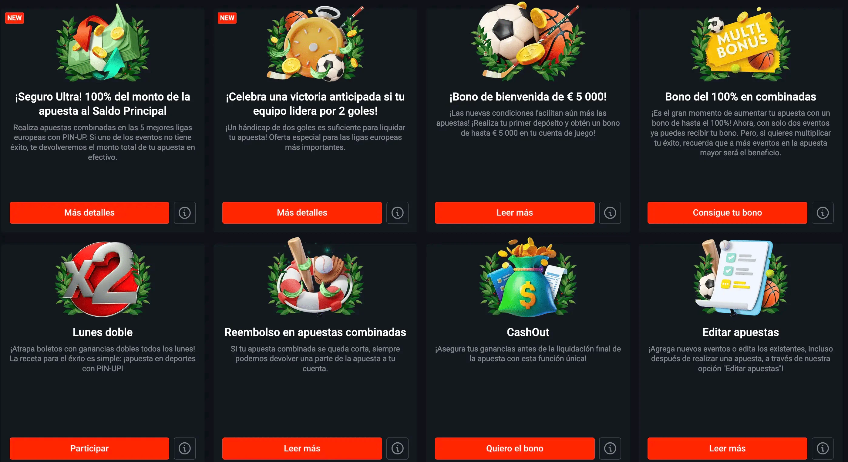 bonos en Pin-Up World